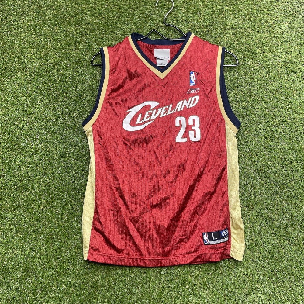 Reebok Lebron James Cleveland Cavs Jersey Kids Large Youth #23 Cavaliers Red
